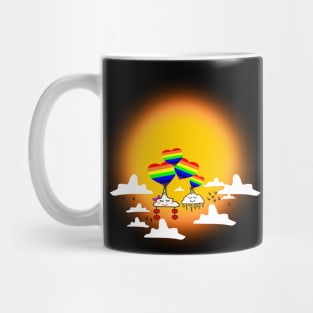 cloud unicorn rainbow love pride sunset Mug